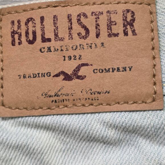 Hollister Cut Off Shorts Women 0/24 Olive Distressed Denim - Picture 4 of 7